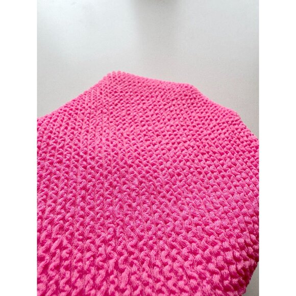 NWOT GOOD AMERICAN Always Fits Bright Pink Crinkle One Piece Swimsuit, Size 3/4 - Picture 13 of 16